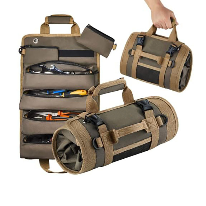Amazon's Best-Selling Canvas Tool Bag Roll-Type Electrician Woodworking Storage Tool Bag Car-Mounted Hardware Tool Bag