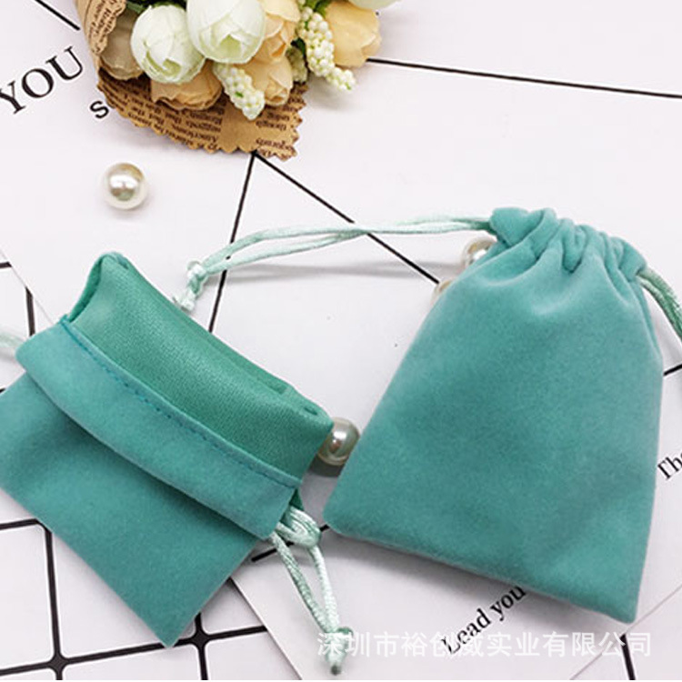 Charger Power Bank Velvet Drawstring Storage Bag, Jewelry Bag with Logo Image, Flat Drawstring Bag, Silk Screen Printed Packaging Bag