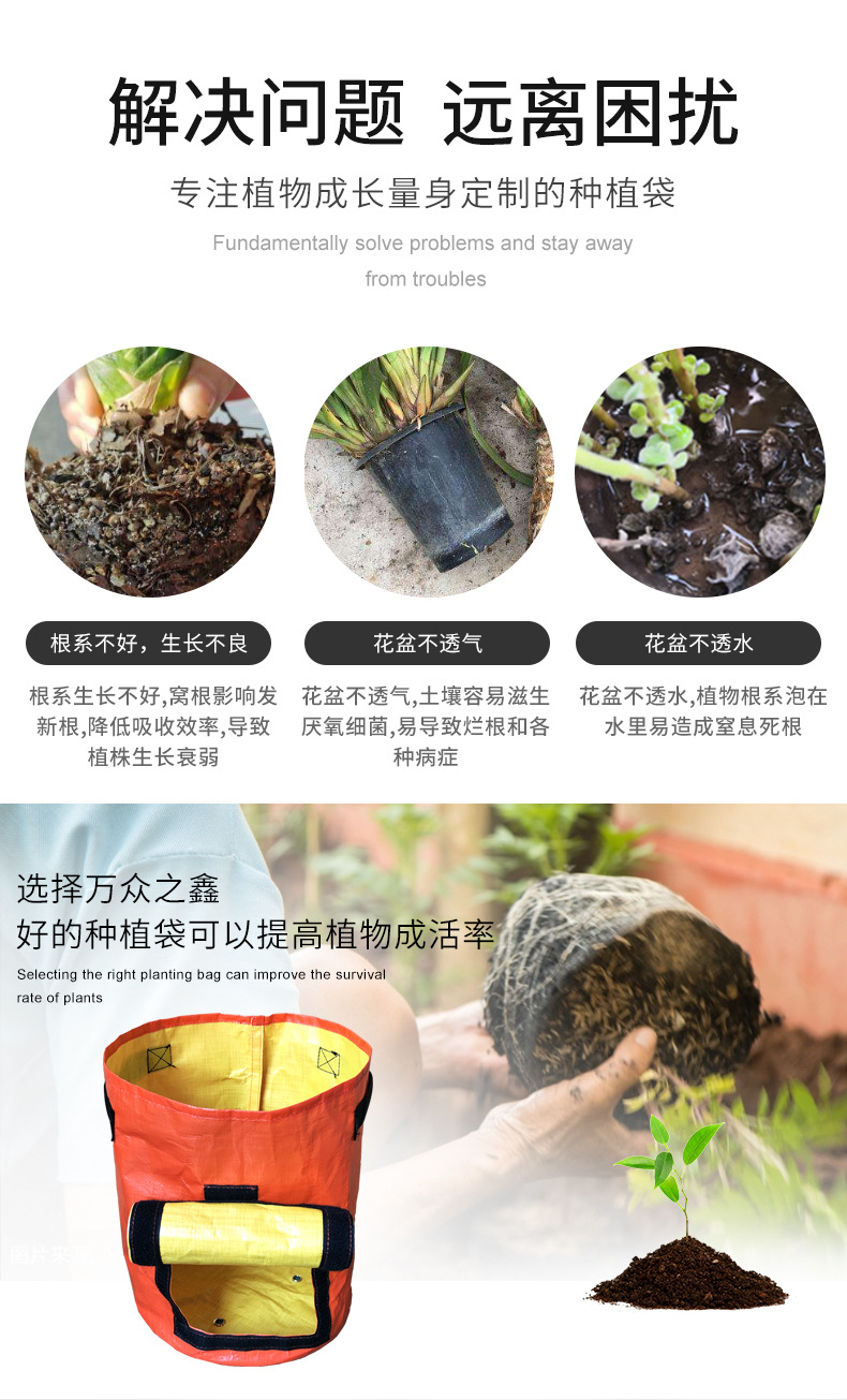 Wanzhongzhixin Yellow Orange Potato Bag Gardening Vegetable Potato Planting Bag Multi-Style Planting Bag