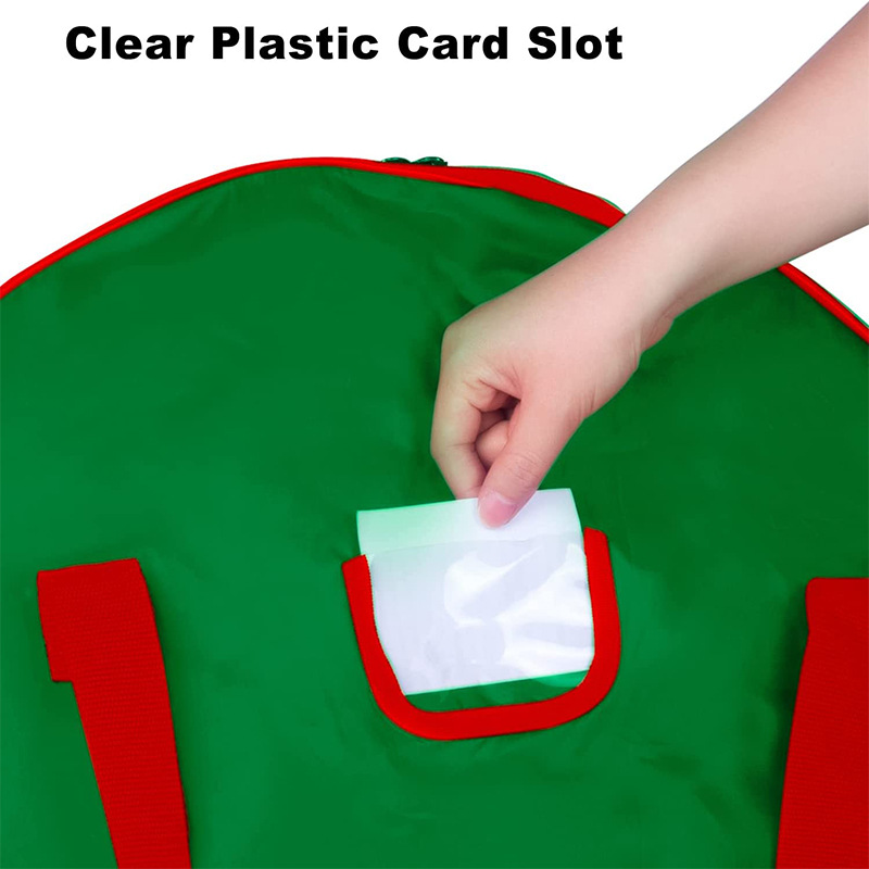 Christmas Wreath Decoration Storage Bag Foldableable Round Large Capacity Christmas Tote Bag Oxford Cloth Bag