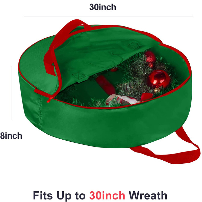 Christmas Wreath Decoration Storage Bag Foldableable Round Large Capacity Christmas Tote Bag Oxford Cloth Bag