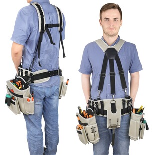 Bsci Factory Wholesale Multi-Pocket Tool Bag Outdoor Hardware Tool Load-Bearing Waist Bag Multi-Functional Hanging Electrician Bag