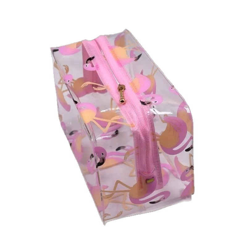 Wholesale Waterproof Pvc Fluorescent New Color Multifunctional Storage Colorful Transparent Travel Toiletry Cosmetic Bag with Stereo Window Opening