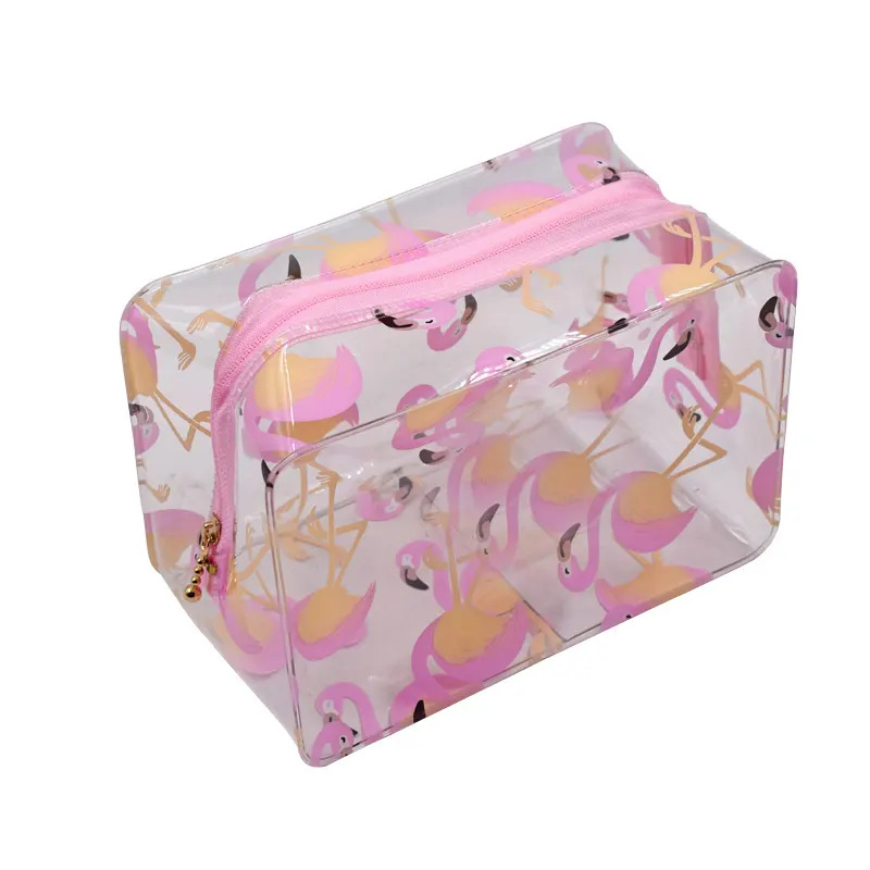 Wholesale Waterproof Pvc Fluorescent New Color Multifunctional Storage Colorful Transparent Travel Toiletry Cosmetic Bag with Stereo Window Opening