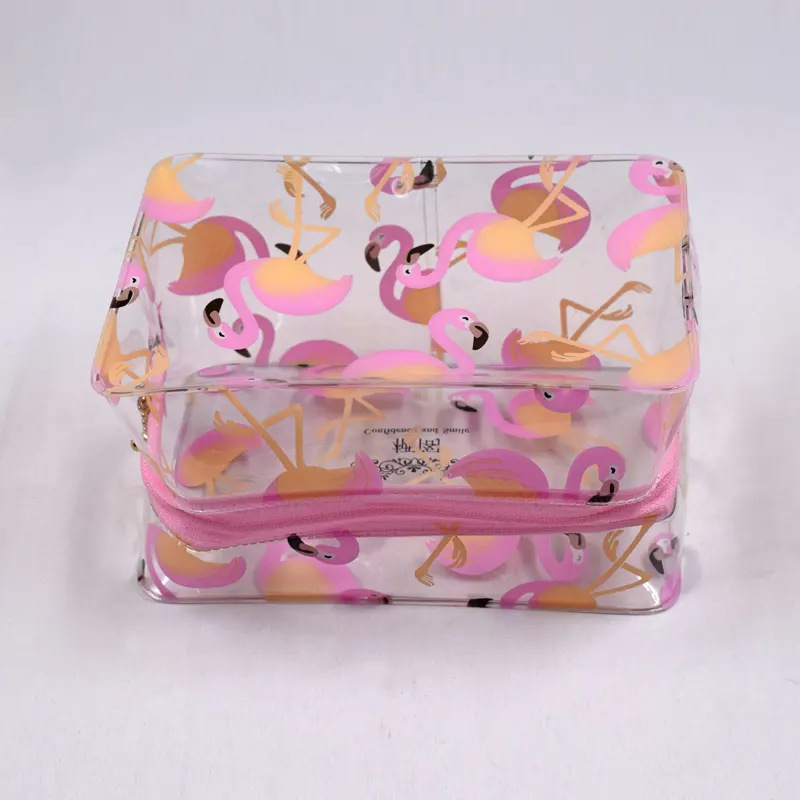 Wholesale Waterproof Pvc Fluorescent New Color Multifunctional Storage Colorful Transparent Travel Toiletry Cosmetic Bag with Stereo Window Opening