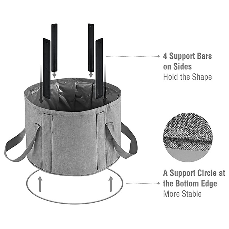Foldable Foot Bath Bag with Fixed Stick, Portable Home Foot Spa Tool, Foot Basin for Outdoor Camping and Vegetable Washing