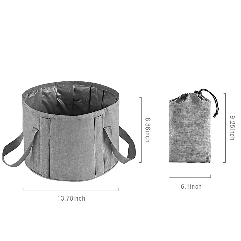 Foldable Foot Bath Bag with Fixed Stick, Portable Home Foot Spa Tool, Foot Basin for Outdoor Camping and Vegetable Washing