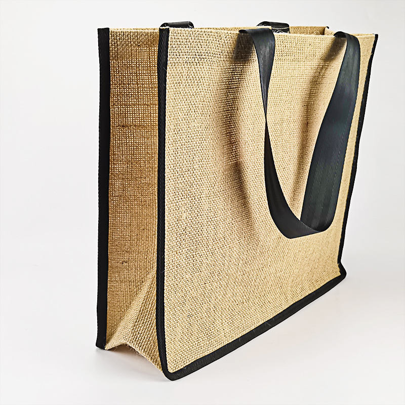 Linen Bag Customized Retro Jute Fabric Handbag Hand-Held Purchase Printed Logo Waterproof Laminated Linen Bag