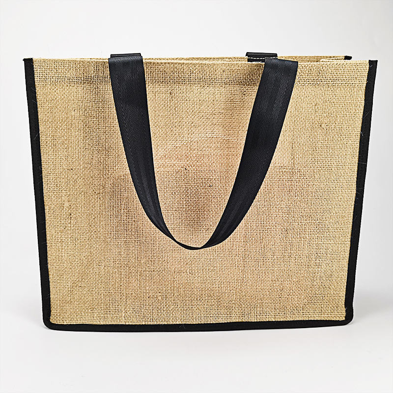 Linen Bag Customized Retro Jute Fabric Handbag Hand-Held Purchase Printed Logo Waterproof Laminated Linen Bag