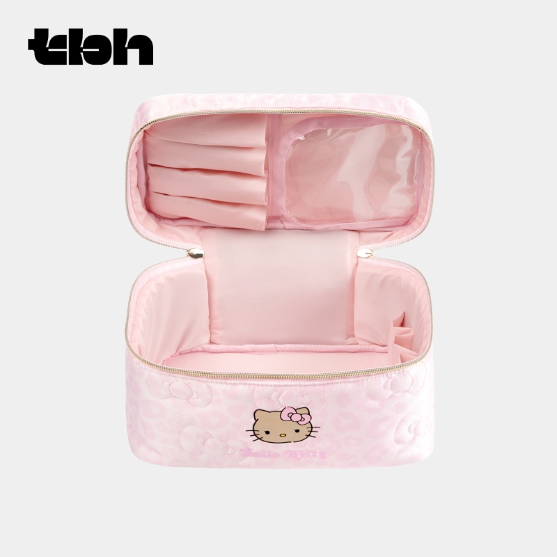Sanrio Hello Kitty Embroidered Satchel Cosmetic Bag Cute Cartoon High-Value Cosmetic Storage Toiletry Bag