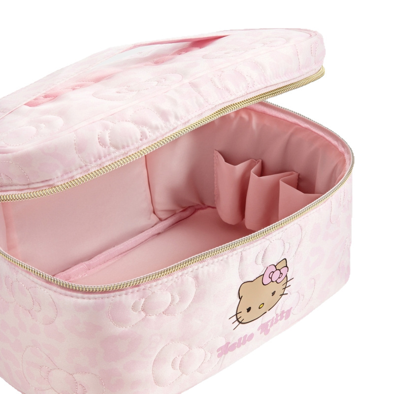 Sanrio Hello Kitty Embroidered Satchel Cosmetic Bag Cute Cartoon High-Value Cosmetic Storage Toiletry Bag