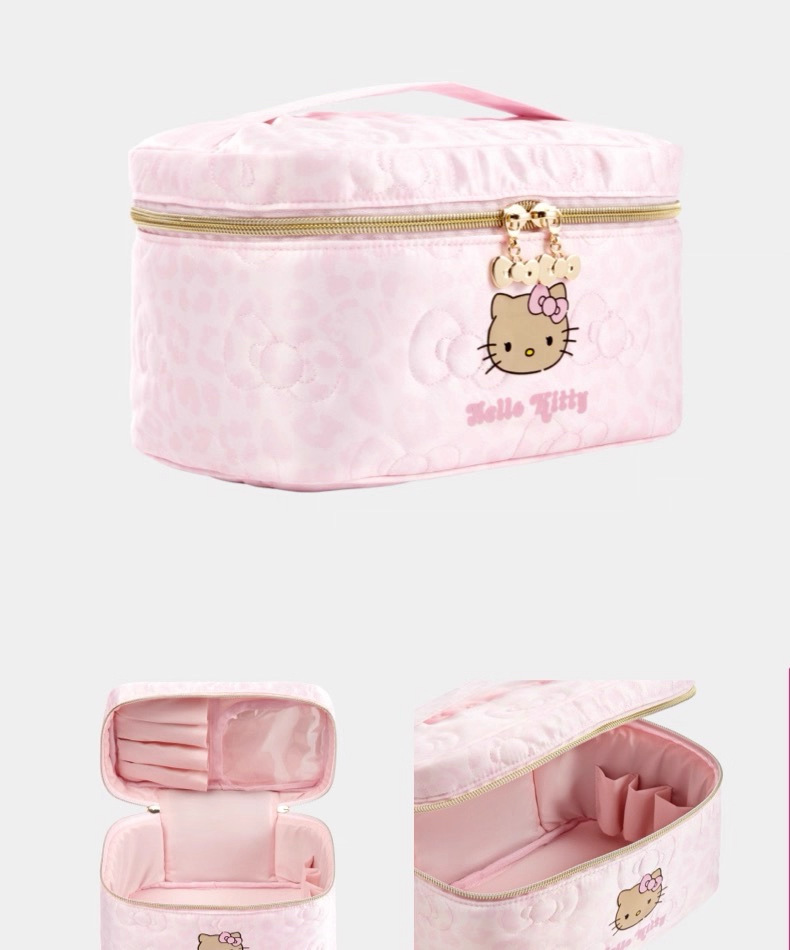 Sanrio Hello Kitty Embroidered Satchel Cosmetic Bag Cute Cartoon High-Value Cosmetic Storage Toiletry Bag