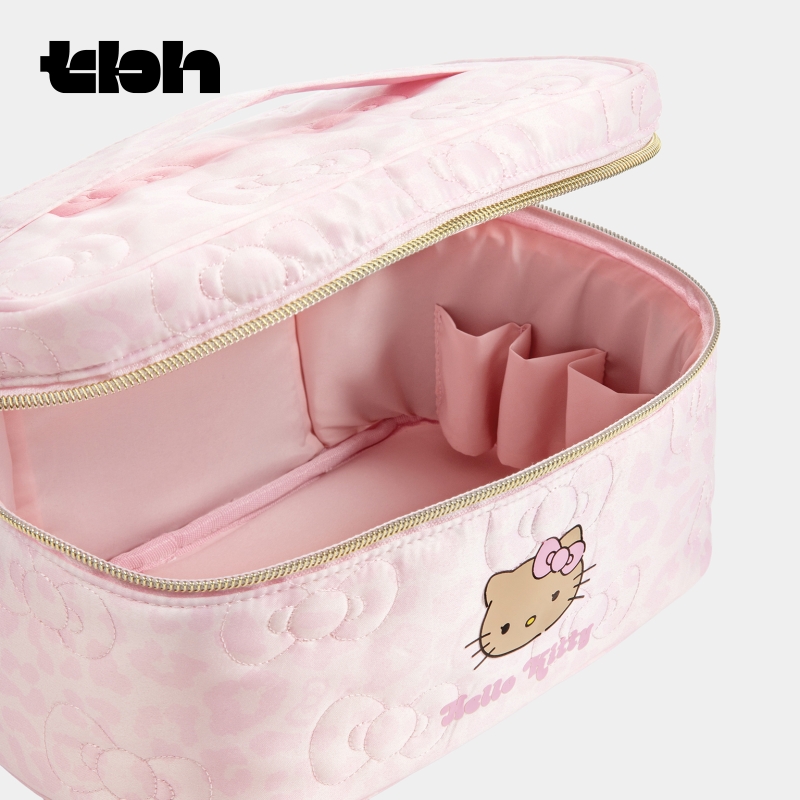 Sanrio Hello Kitty Embroidered Satchel Cosmetic Bag Cute Cartoon High-Value Cosmetic Storage Toiletry Bag