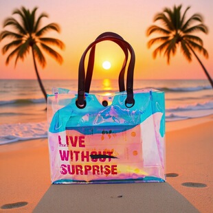 Fashion Laser Handbag, Colorful Pvc Cosmetic Bag, Transparent Shoulder Bag, Versatile Bag for Going Out, Large Capacity and Simple