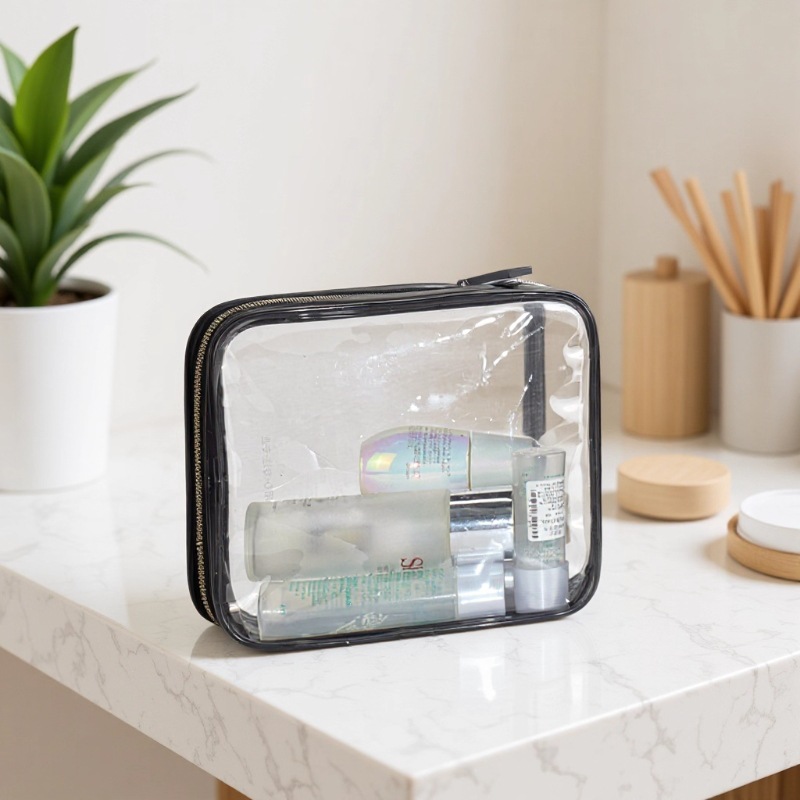 Travel Cosmetic Bag Small Portable Korean Simple Large Capacity Multi-Functional Transparent Toiletry Bag Girly Heart Storage Bag