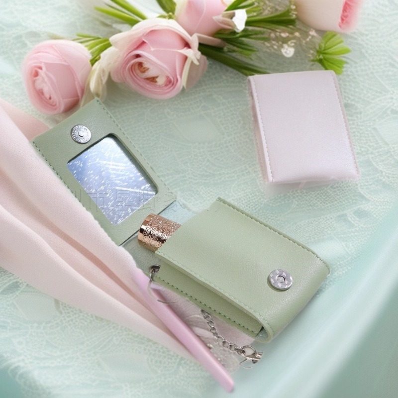 Ready-Made Lipstick Storage Bag with Mirror for Girls to Go Shopping, Convenient Portable Lipstick Makeup Bag, Fashionable Lipstick Set