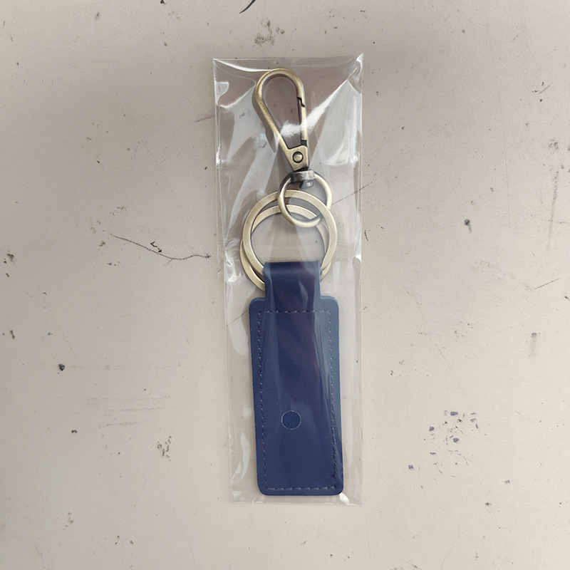 Pu Leather Keychain Personalized Laser Keychain Portable Long Car Keychain Gift Manufacturer Ready Stock