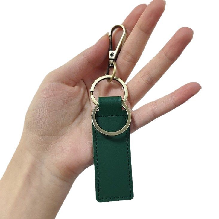 Pu Leather Keychain Personalized Laser Keychain Portable Long Car Keychain Gift Manufacturer Ready Stock