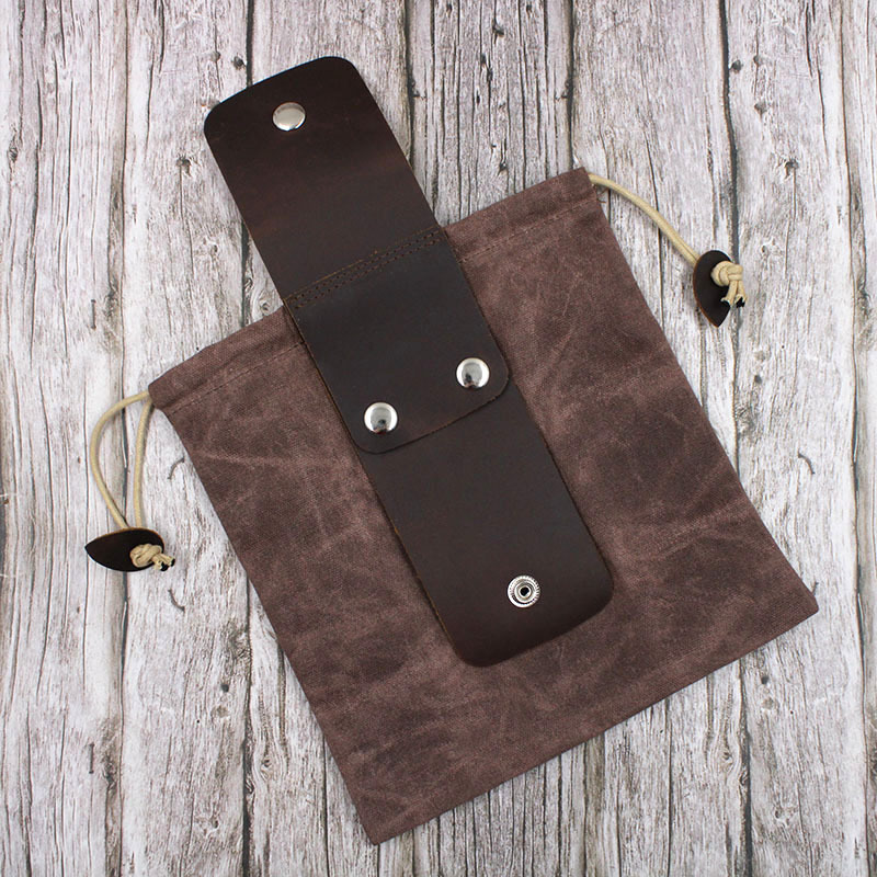 Ready-Made Portable Multi-Purpose Jungle Fruit Picking Bag with Wax Canvas Genuine Leather Foldable Outdoor Orchard Picking