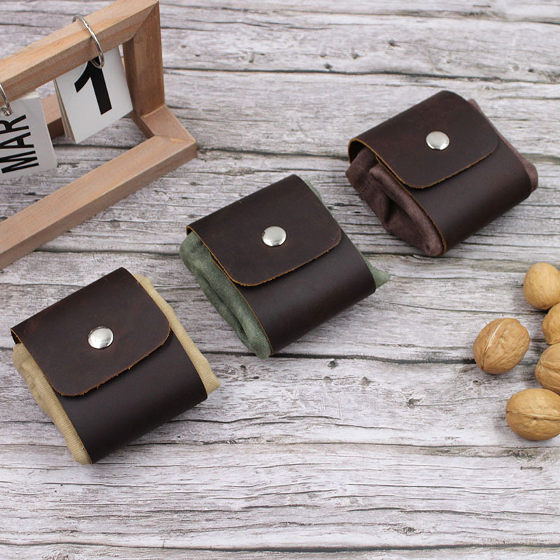 Ready-Made Portable Multi-Purpose Jungle Fruit Picking Bag with Wax Canvas Genuine Leather Foldable Outdoor Orchard Picking
