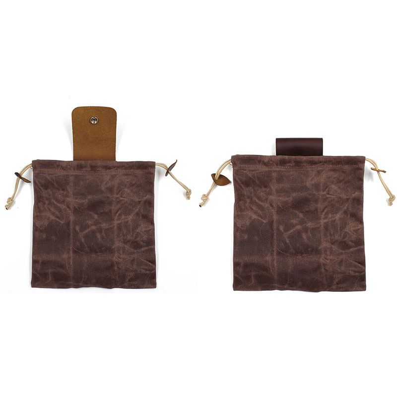 Ready-Made Portable Multi-Purpose Jungle Fruit Picking Bag with Wax Canvas Genuine Leather Foldable Outdoor Orchard Picking