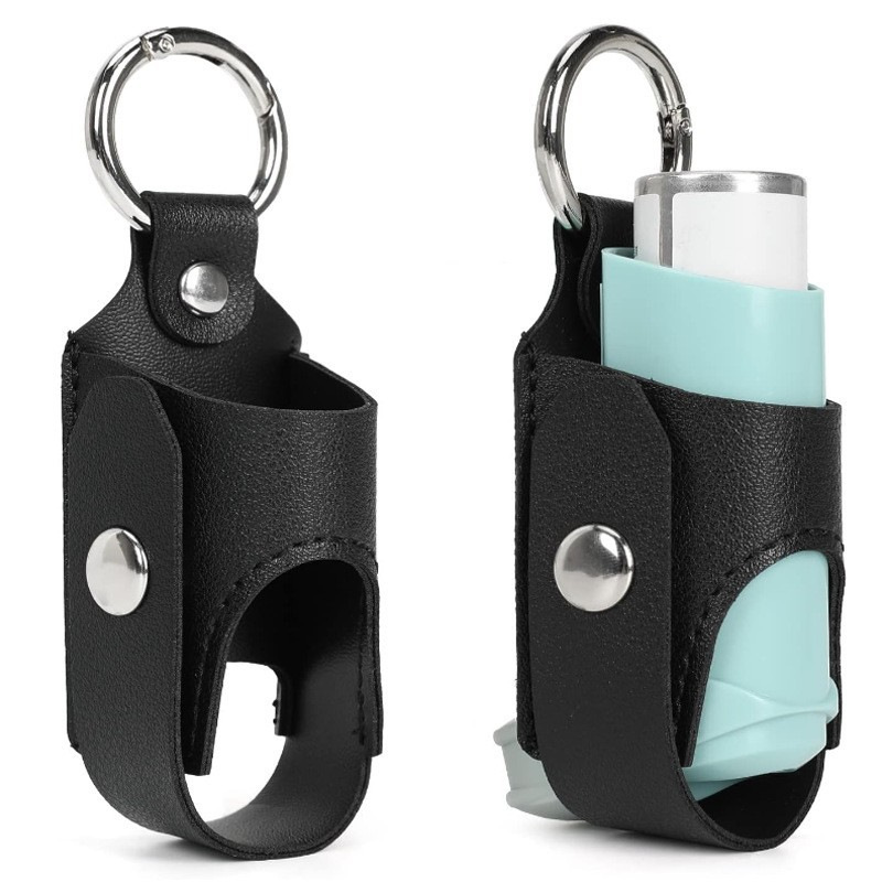 Spot Pu Leather Magnetic Buckle Cough and Asthma Bottle Spray Storage Leather Case Outdoor Convenient Cough and Asthma Inhaler Cosmetics Bag