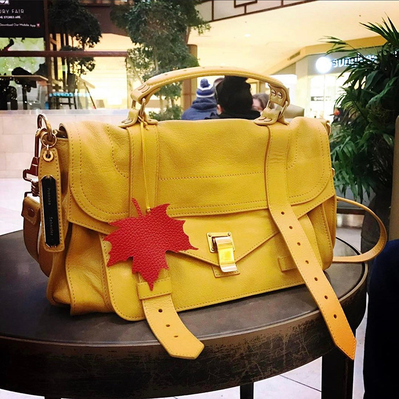 Autumn Maple Leaf Bag Pendant Pu Leather Leaf Bookmark Car Accessories Pendant Keychain Accessories Creative Coaster