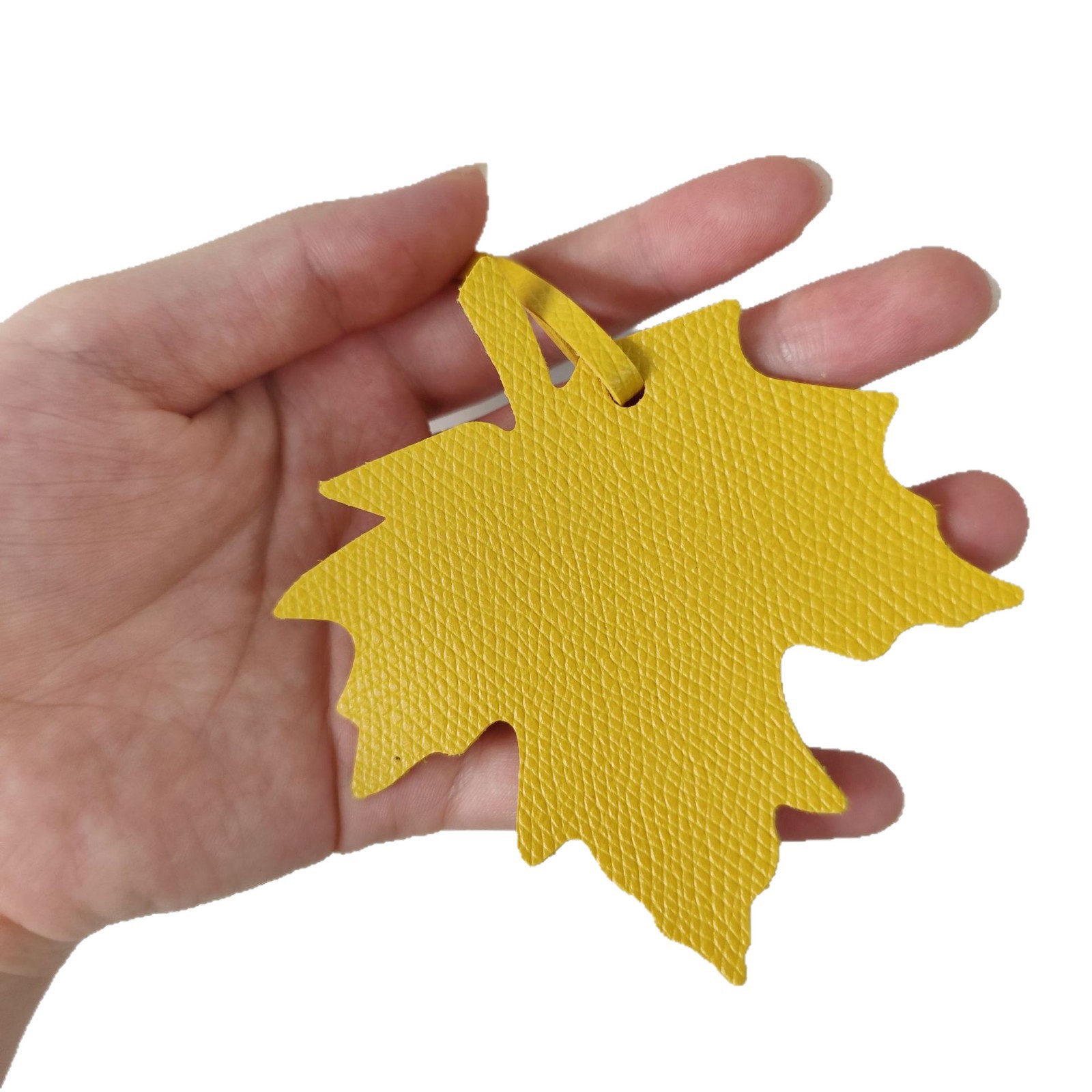Autumn Maple Leaf Bag Pendant Pu Leather Leaf Bookmark Car Accessories Pendant Keychain Accessories Creative Coaster