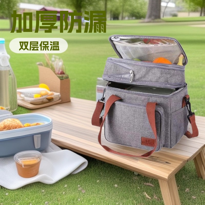 Insulated Bag, Aluminum Foil Thickeneded Lunch Box, Handbag, Insulated Bag, Lunch Bag, Office Worker Carrying Rice, Large Capacity to Keep Cold and Fresh