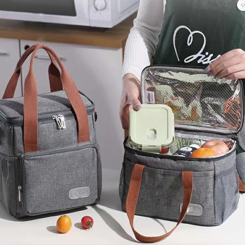 Insulated Bag, Aluminum Foil Thickeneded Lunch Box, Handbag, Insulated Bag, Lunch Bag, Office Worker Carrying Rice, Large Capacity to Keep Cold and Fresh