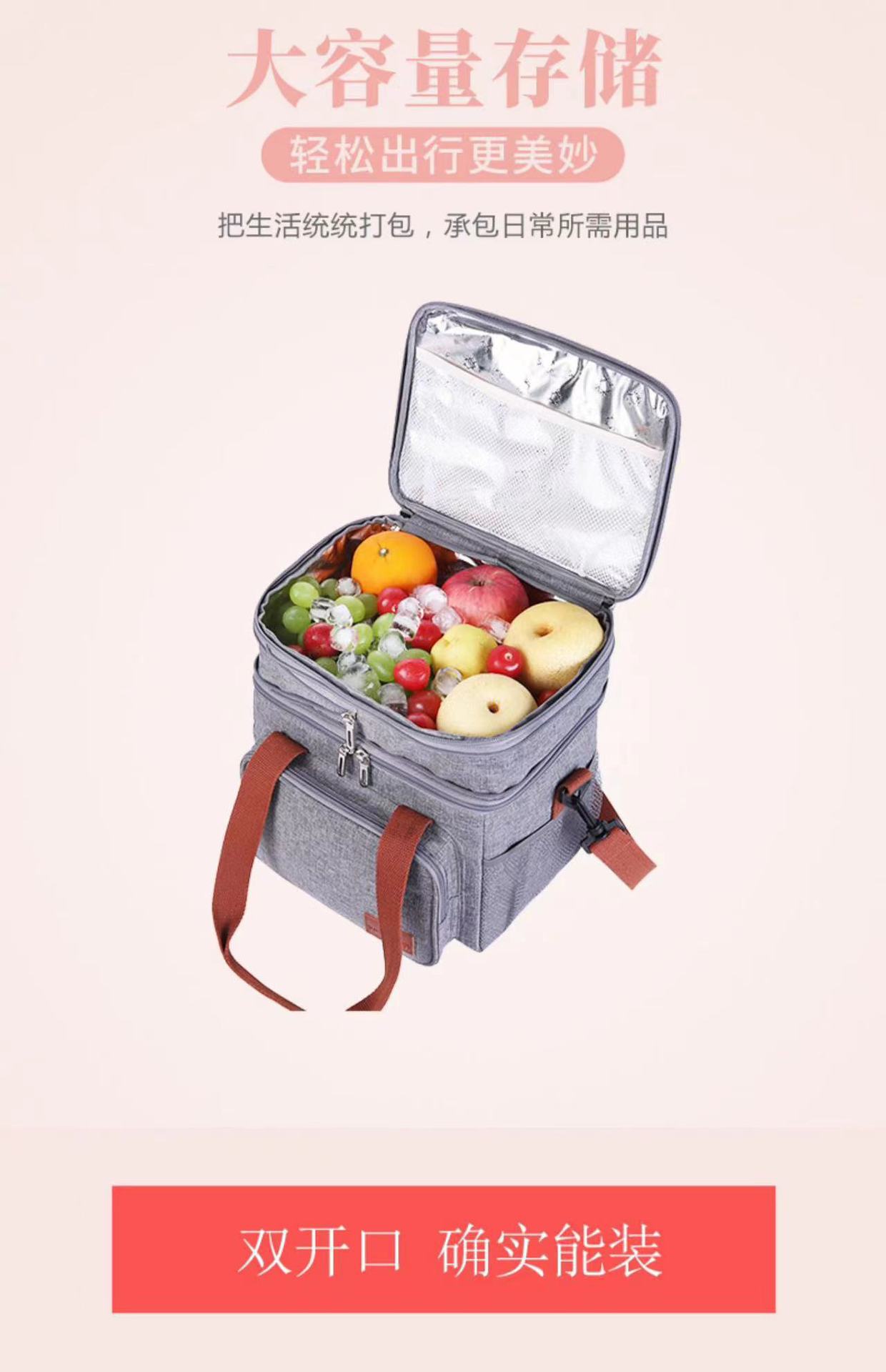 Insulated Bag, Aluminum Foil Thickeneded Lunch Box, Handbag, Insulated Bag, Lunch Bag, Office Worker Carrying Rice, Large Capacity to Keep Cold and Fresh