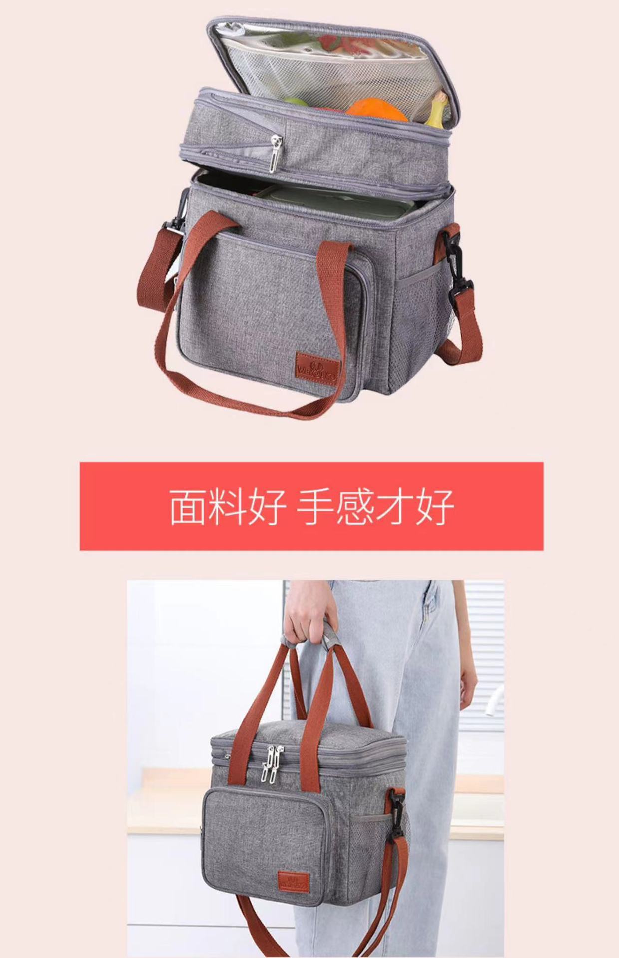 Insulated Bag, Aluminum Foil Thickeneded Lunch Box, Handbag, Insulated Bag, Lunch Bag, Office Worker Carrying Rice, Large Capacity to Keep Cold and Fresh