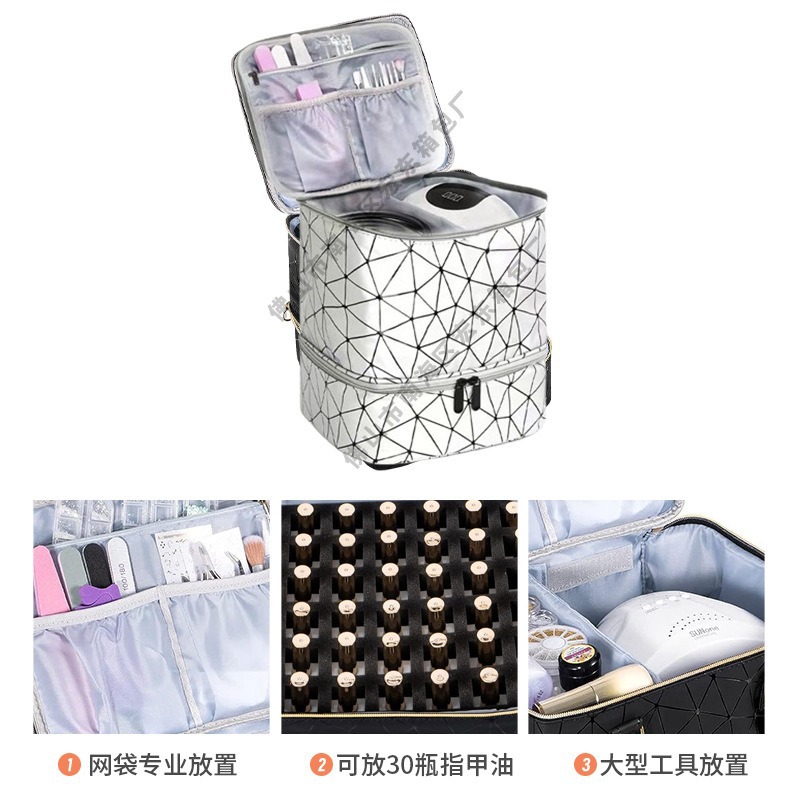 Nail Polish Cosmetic Bag European and American Large Capacity Nail Art Storage Bag Can Store 30 Bottles of Nail Polish Cosmetic Bag