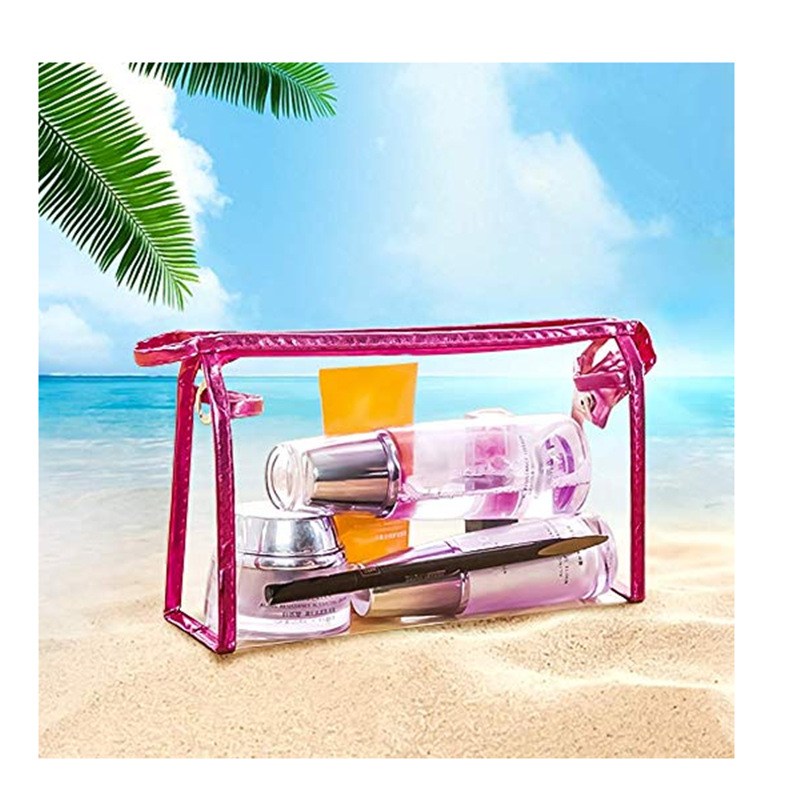 Transparent Pvc Cosmetic Bag, Travel Portable Large-Capacity Cosmetic Bag, New Edge-Wrapped Toiletry Bag, Miscellaneous Bag