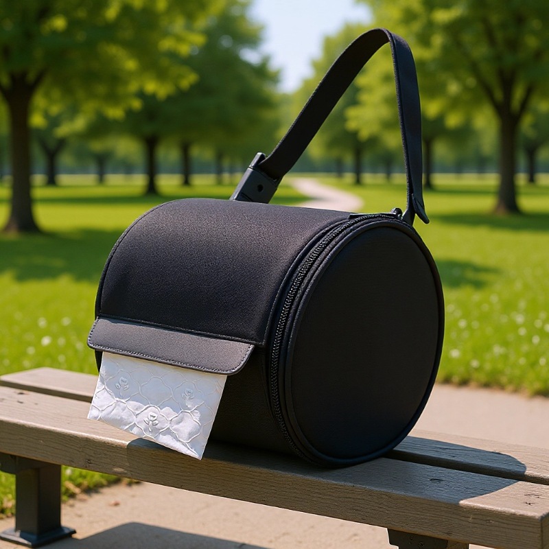 Waterproof Oxford Cloth Roll Paper Bag Adjustable Hanging Toilet Paper Bag Kitchen Paper Towel Storage Bag