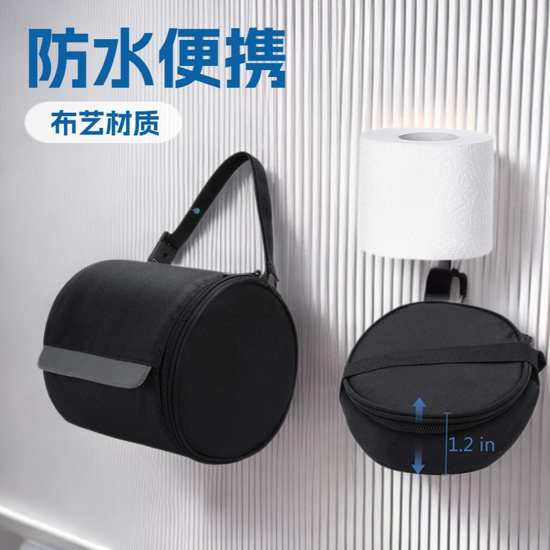 Waterproof Oxford Cloth Roll Paper Bag Adjustable Hanging Toilet Paper Bag Kitchen Paper Towel Storage Bag