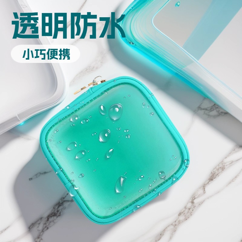 Cross-Border New Nylon Cosmetic Bag Women's Cosmetic Storage Bag Pvc Transparent Waterproof Travel Toiletry Bag Factory Wholesale