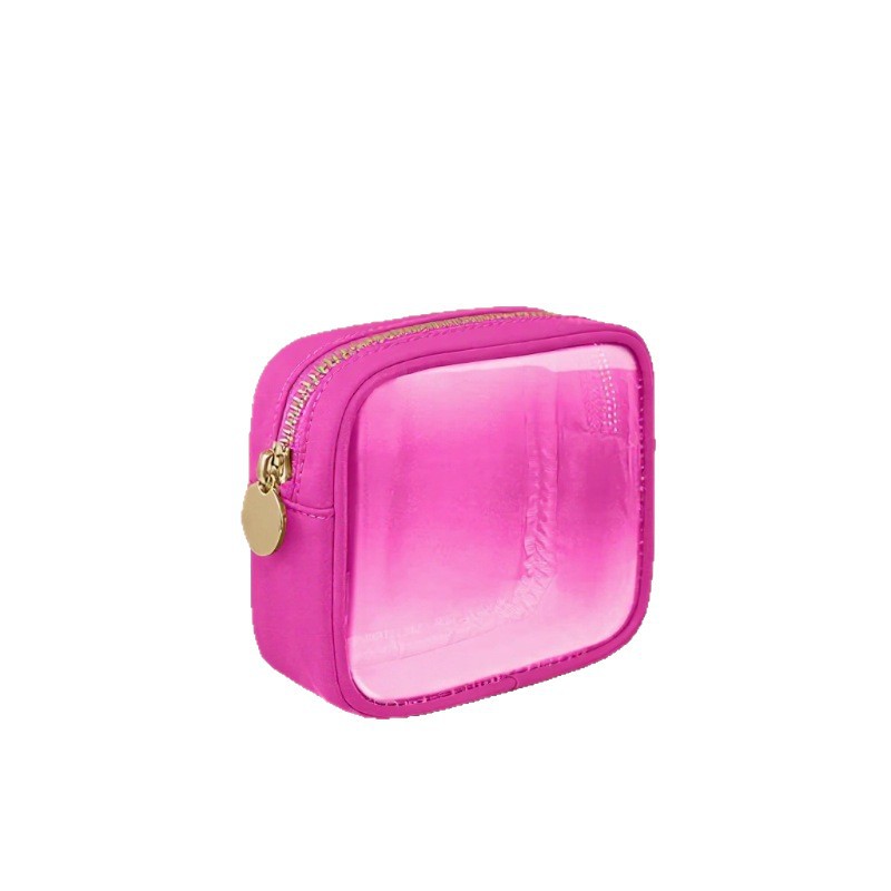 Cross-Border New Nylon Cosmetic Bag Women's Cosmetic Storage Bag Pvc Transparent Waterproof Travel Toiletry Bag Factory Wholesale