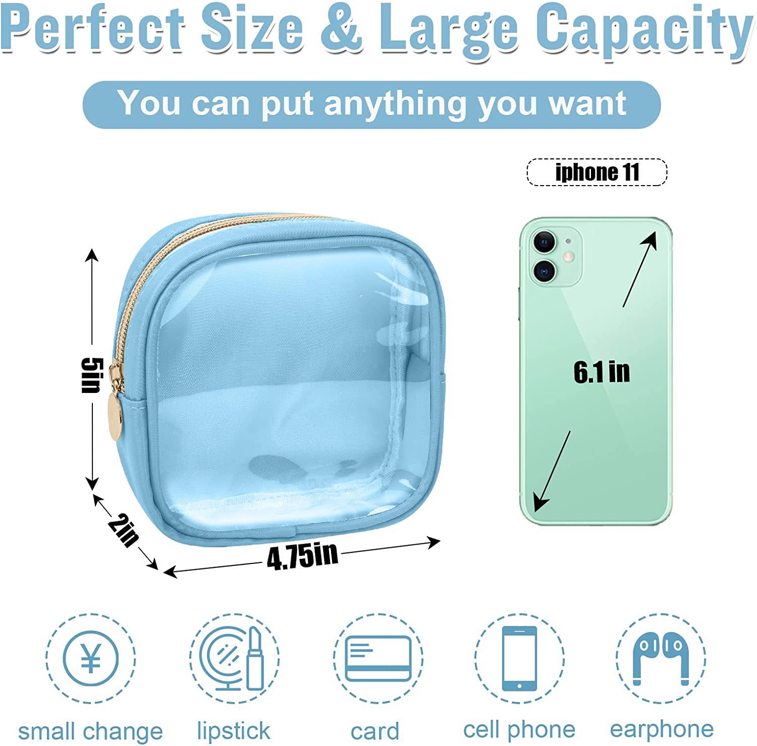 Cross-Border New Nylon Cosmetic Bag Women's Cosmetic Storage Bag Pvc Transparent Waterproof Travel Toiletry Bag Factory Wholesale