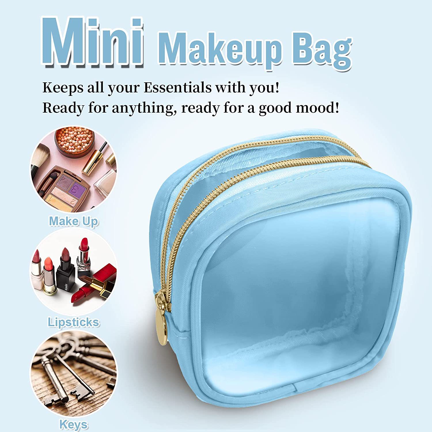 Cross-Border New Nylon Cosmetic Bag Women's Cosmetic Storage Bag Pvc Transparent Waterproof Travel Toiletry Bag Factory Wholesale