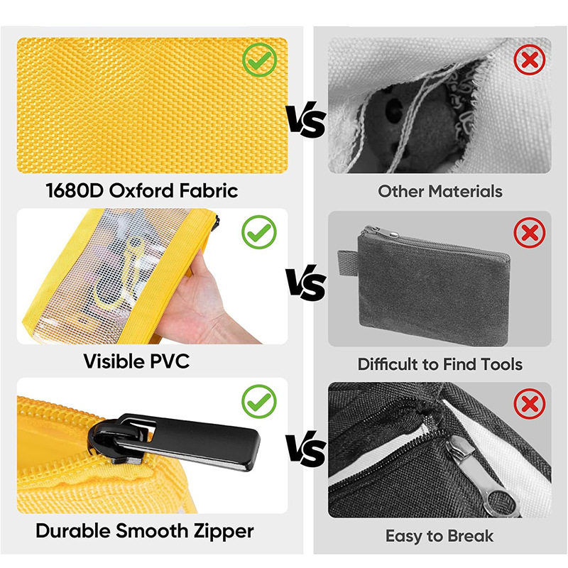 Oxford Cloth Tool Bag with Zipper Transparent Tool Bag Multi-Functional Waterproof Hardware Cosmetics Bag Printed Logo