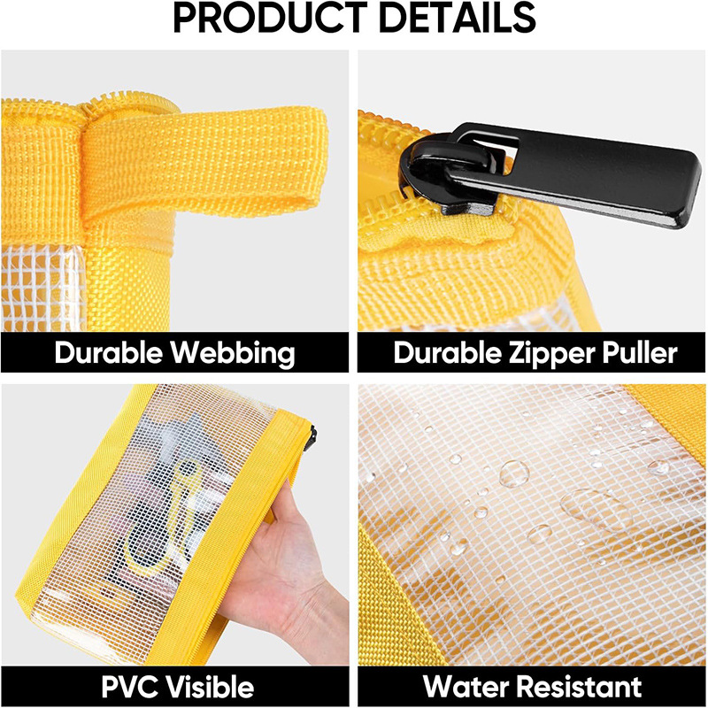 Oxford Cloth Tool Bag with Zipper Transparent Tool Bag Multi-Functional Waterproof Hardware Cosmetics Bag Printed Logo
