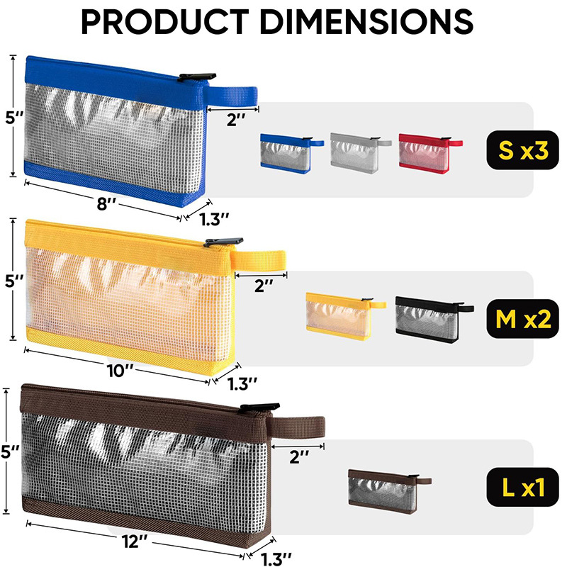 Oxford Cloth Tool Bag with Zipper Transparent Tool Bag Multi-Functional Waterproof Hardware Cosmetics Bag Printed Logo