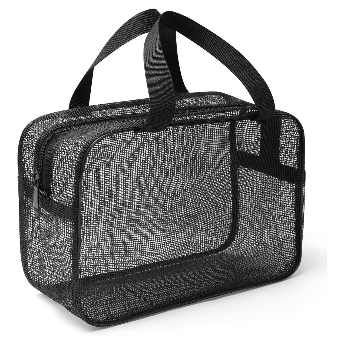 Mesh Shower Storage Basket, Black Bag, Portable Accessory Storage Tote Bag, Waterproof Oxford Cloth