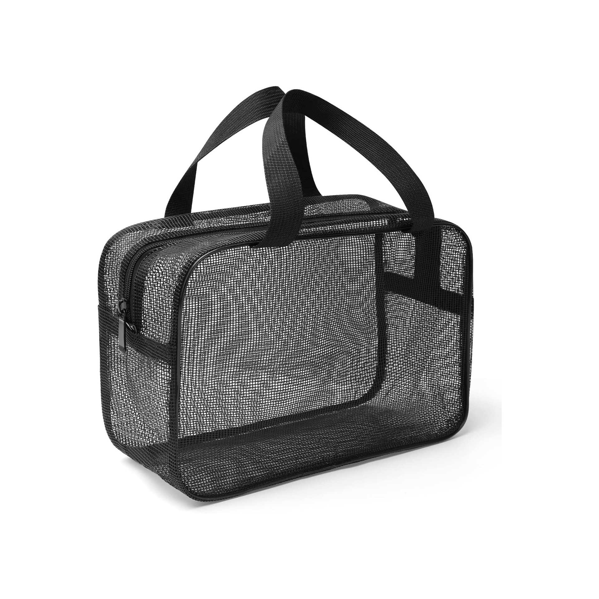 Mesh Shower Storage Basket, Black Bag, Portable Accessory Storage Tote Bag, Waterproof Oxford Cloth