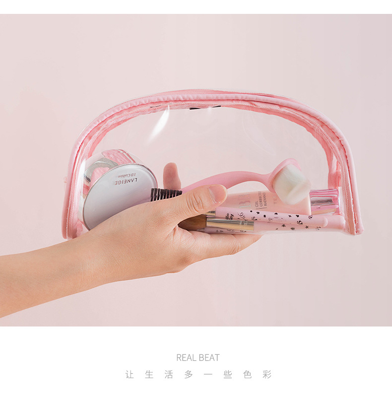 Spot Ins Style Cosmetic Bag Portable Korean Simple Large Capacity Transparent Waterproof Cosmetic Bag