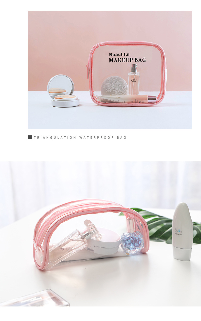 Spot Ins Style Cosmetic Bag Portable Korean Simple Large Capacity Transparent Waterproof Cosmetic Bag