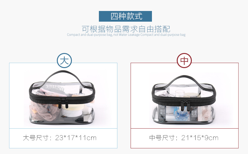 Spot Ins Style Cosmetic Bag Portable Korean Simple Large Capacity Transparent Waterproof Cosmetic Bag