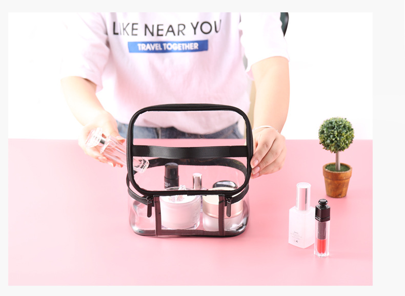 Spot Ins Style Cosmetic Bag Portable Korean Simple Large Capacity Transparent Waterproof Cosmetic Bag
