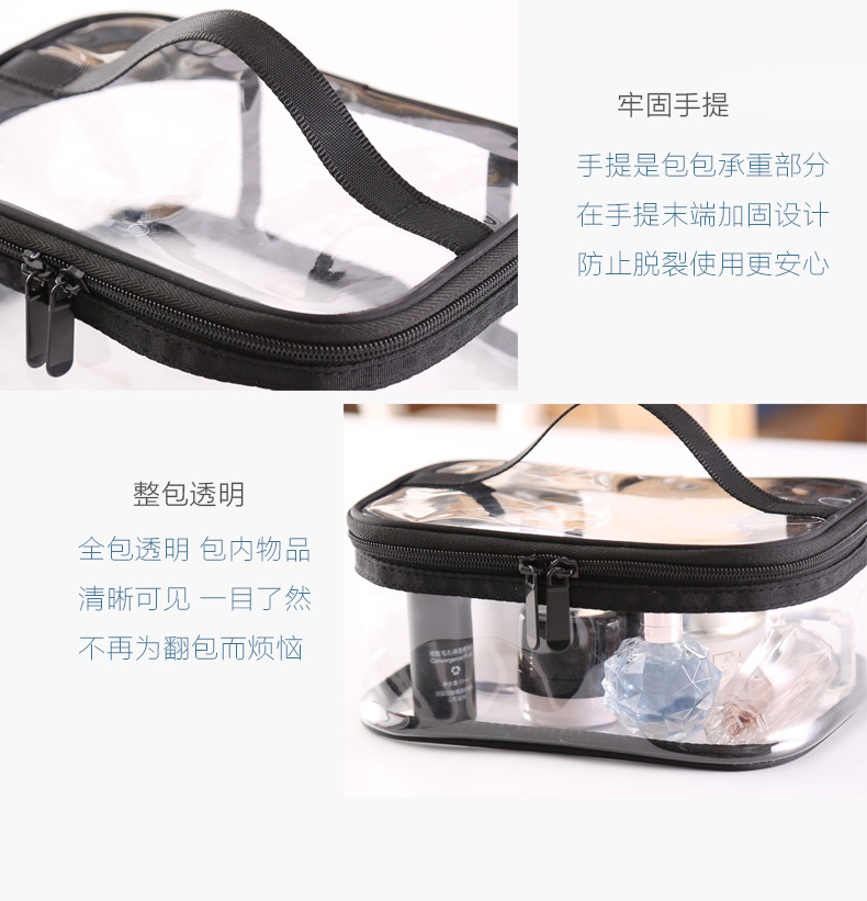 Spot Ins Style Cosmetic Bag Portable Korean Simple Large Capacity Transparent Waterproof Cosmetic Bag